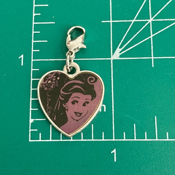Vintage Disney Princess Belle Beauty & the Beast Heart Clip On Charm Zipper Pull - Picture 8 of 8
